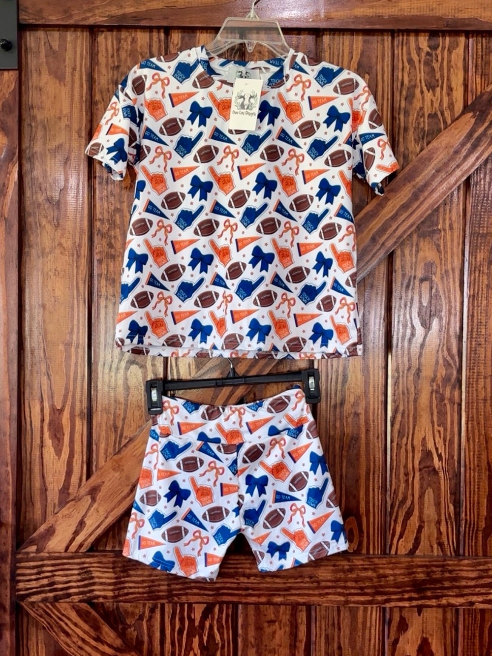Girls Orange Blue Football Set Auburn
